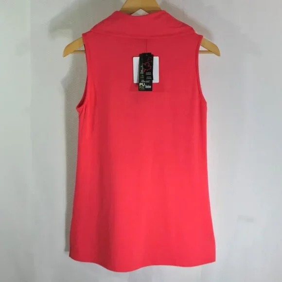 Pure Essence Bamboo Sleeveless Mock Neck Tunic – Coral Pink XS NWT - Picture 10 of 10
